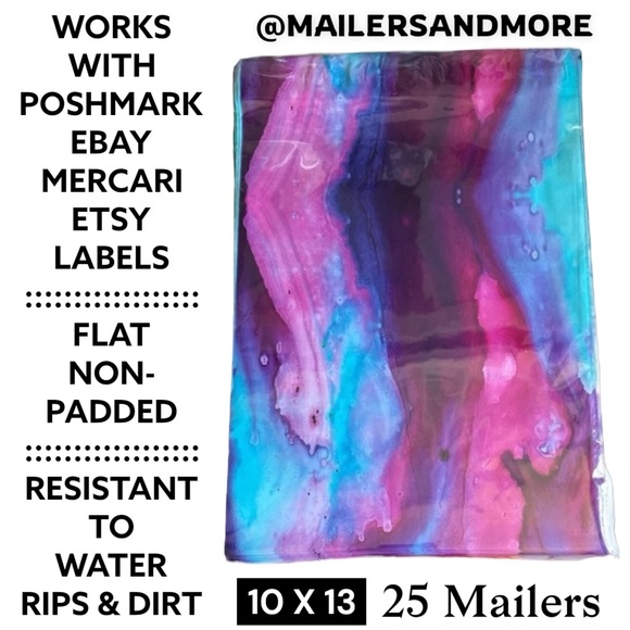Other - 25 10X13 Poly Mailers Watercolor Ripple Shipping Envelopes Bags PRICE IS FIRM